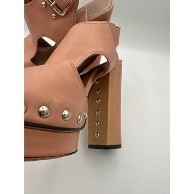 Vince Camuto Peep Toe Slingback Studded Platform Heels Size 8 Peach