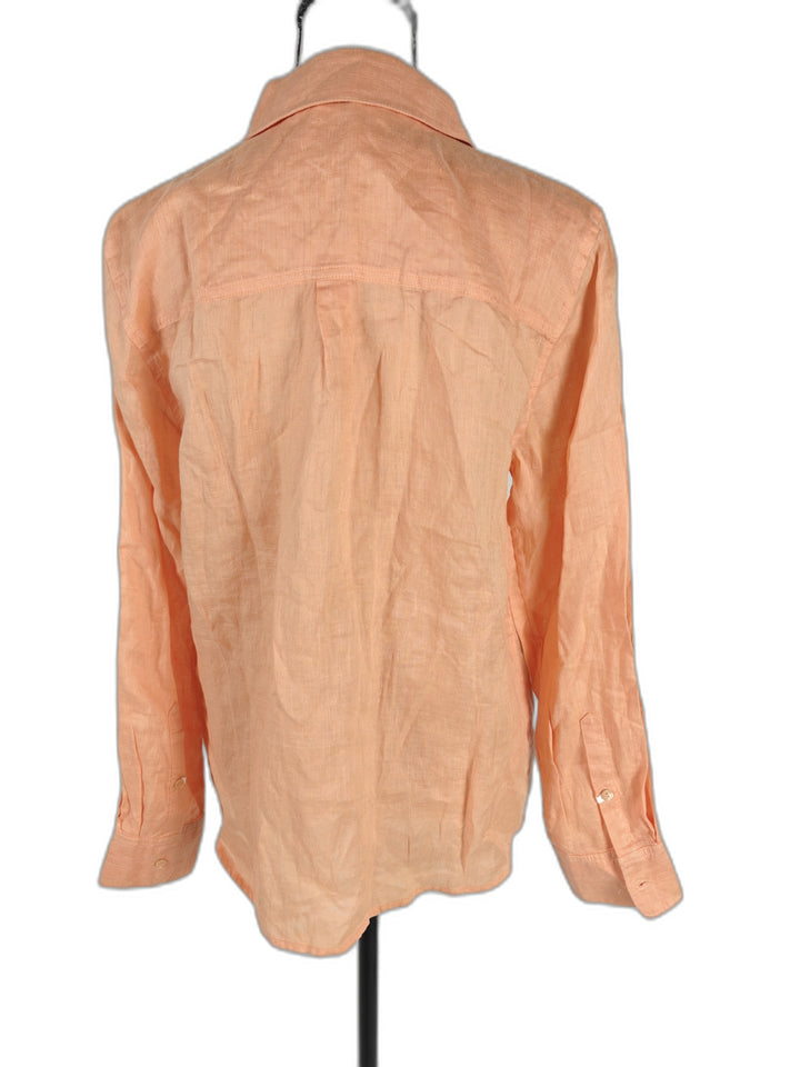 Womens Ecru Button Down Shirt Melon Size M