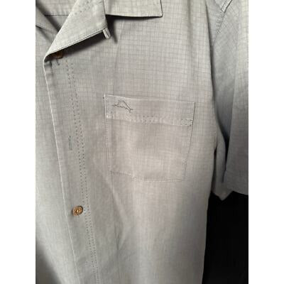 Men’s Tommy Bahama short sleeve gray button down shirt size M
