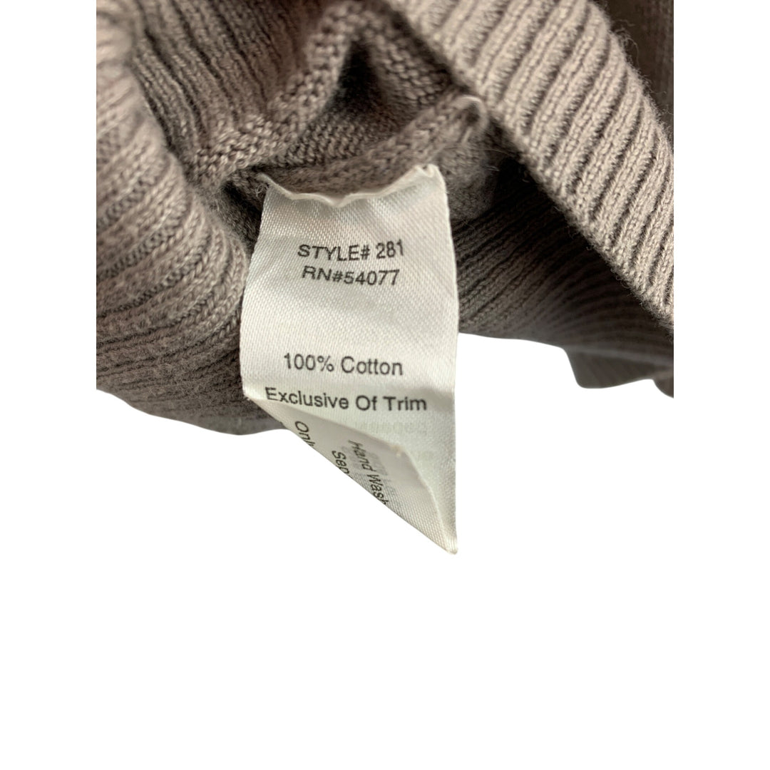CAbi Womens Cardigan Sweater Size M Military Style Button Front 100% Cotton Beige