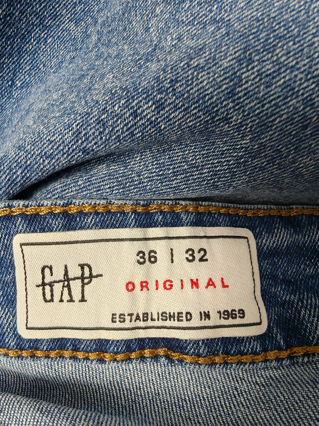 Mens Gap Original Straight Jeans Blue 36x32