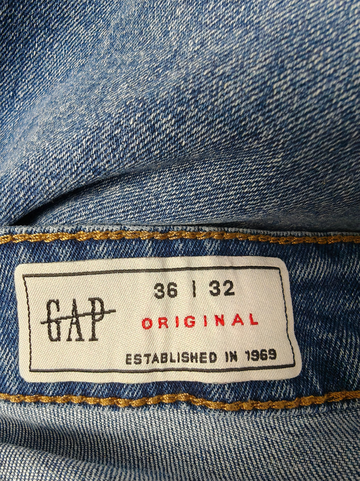 Mens Gap Original Straight Jeans Blue 36x32