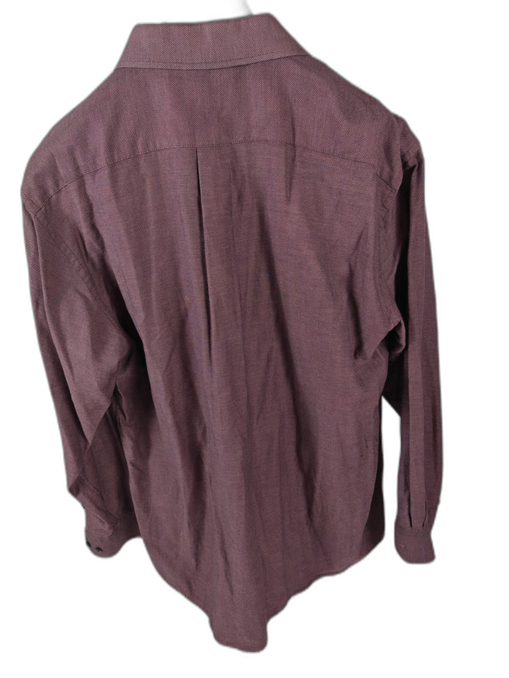 Men’s Tallia Dress Shirt Burgundy XL 17.5 Long Sleeve Cotton