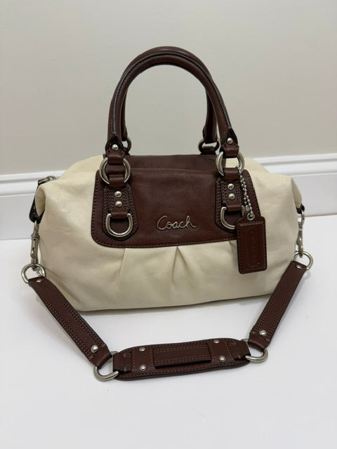 Coach Ashley Two‑Tone Leather Satchel F15445 – 2014