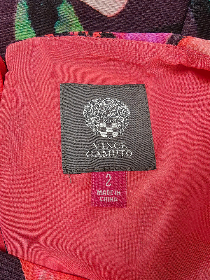Women’s Vince Camuto Floral Fit &amp; Flare Dress Purple Pink Size 2
