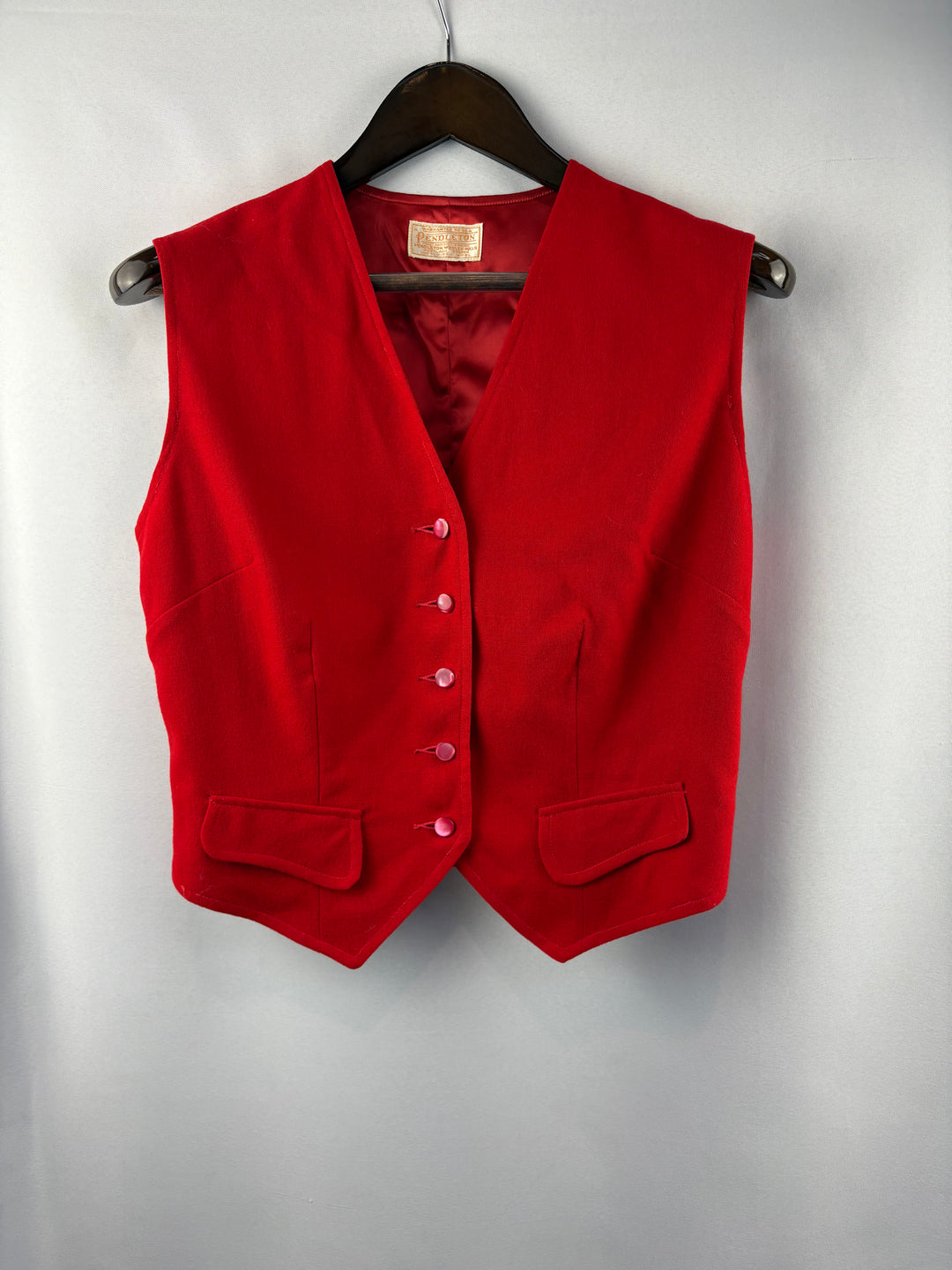 Women’s Pendleton Medium Bright Red Wool Vest