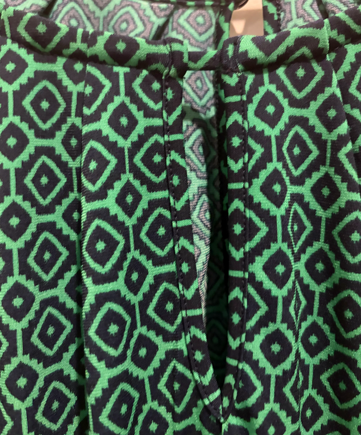 Banana Republic Factory Green Black Geometric Print Petite Mini Dress SP NWT