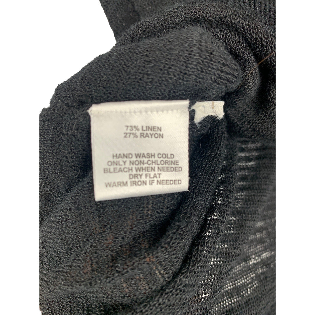 Loft Black Knit Linen/Rayon Blend Womens Top L