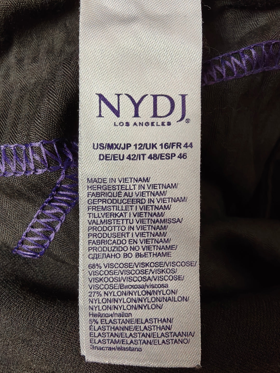 Womens NYDJ Lift Tuck Technology Dress Pants Black Size 12
