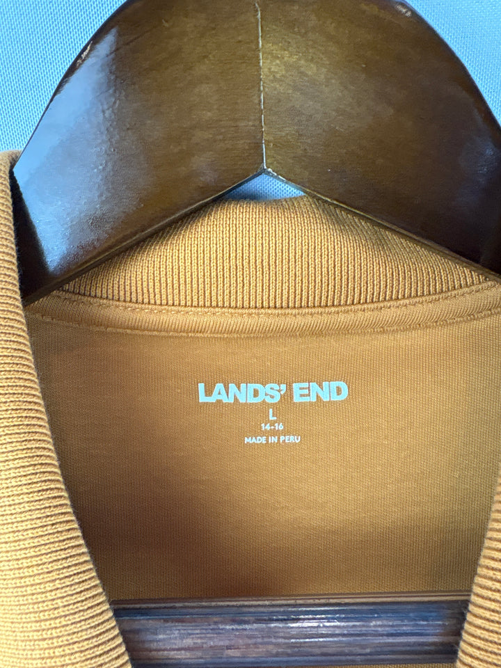 Women’s Lands’ End Large Gold Half Sleeve Polo Shirt