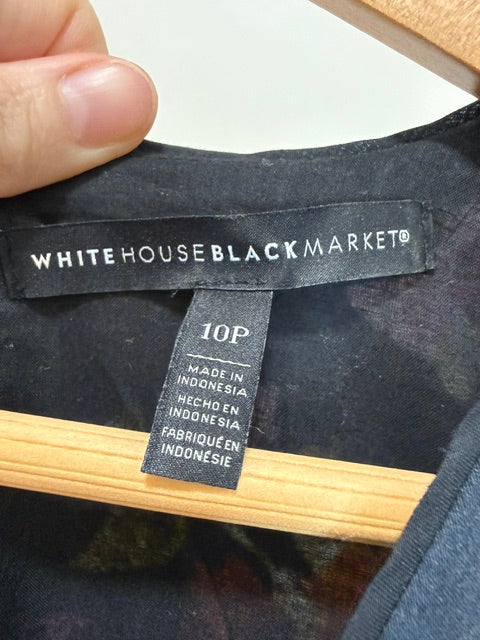 White House Black Market Floral Hi‑Low A‑Line Dress Sz 10P