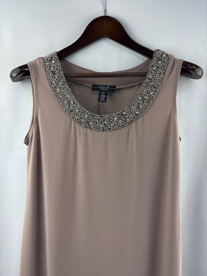 Women’s R & M Collection Size 8 Beige Midi Evening Dress