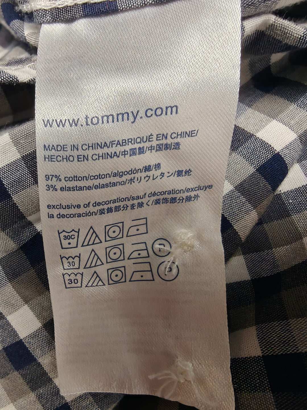 Mens Tommy Hilfiger Button Down Shirt Blue Plaid XL