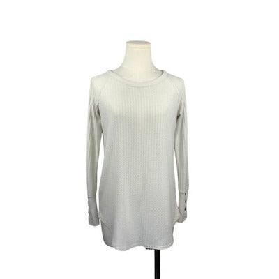 Women's Chaser White Long Sleeve Shirt with Buttons - Size S