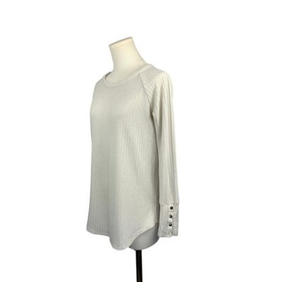 Women's Chaser White Long Sleeve Shirt with Buttons - Size S