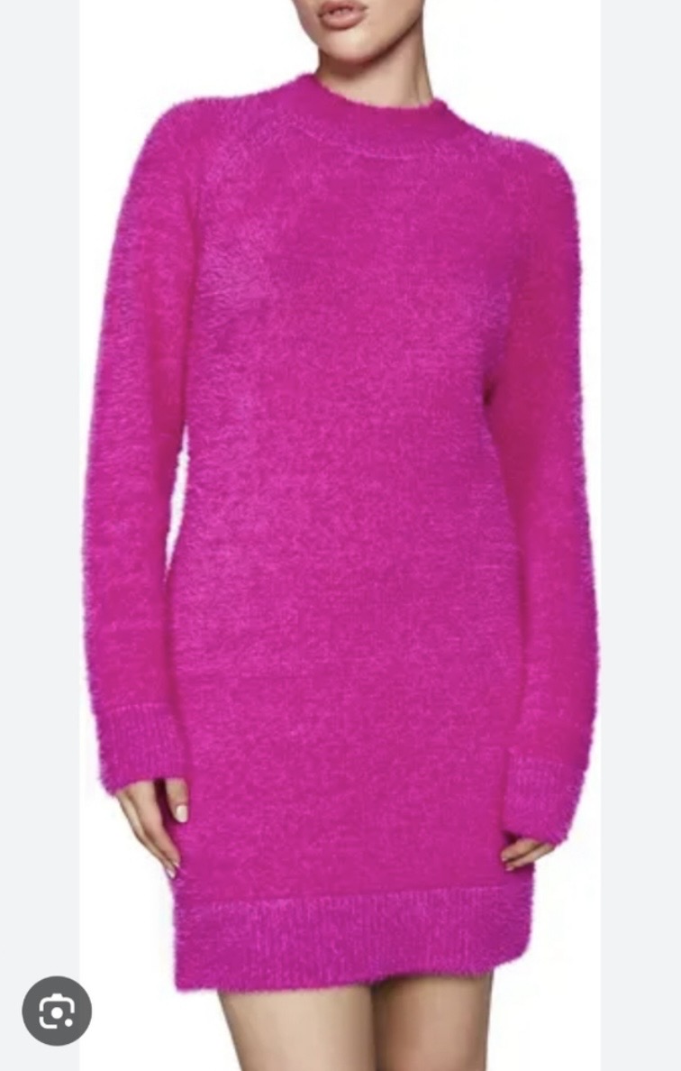 Bardot Mock Neck Knit Pink Sweater Dress SzXL NWOT