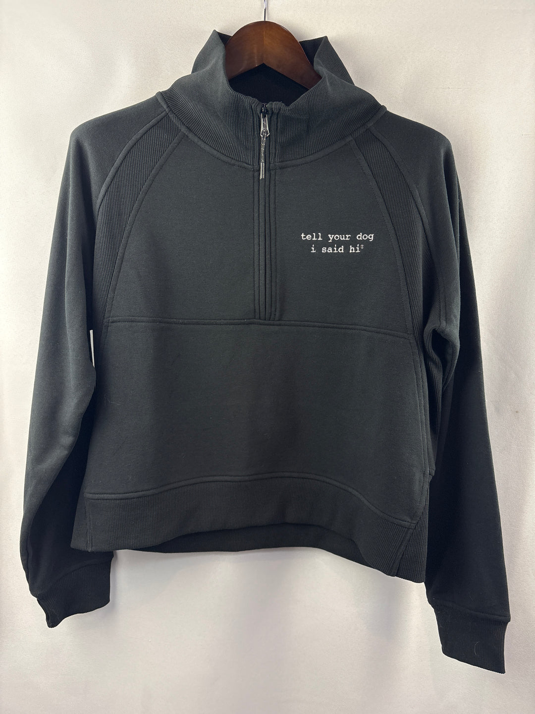 Women’s We Rate Dogs Black Half-Zip Pullover Sweatshirt