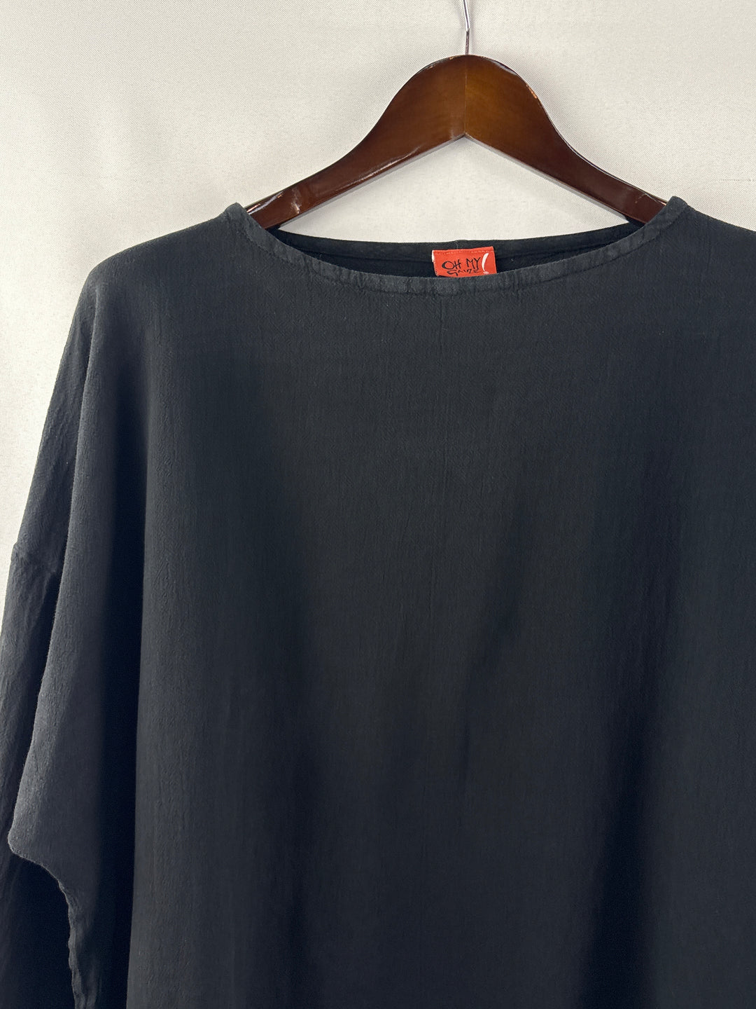 Women’s Oh My Gauze! XL Black Long Sleeve Blouse
