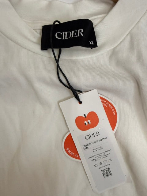 CIDER White Ruched Side Tank Top Stretch Knit NWT XL