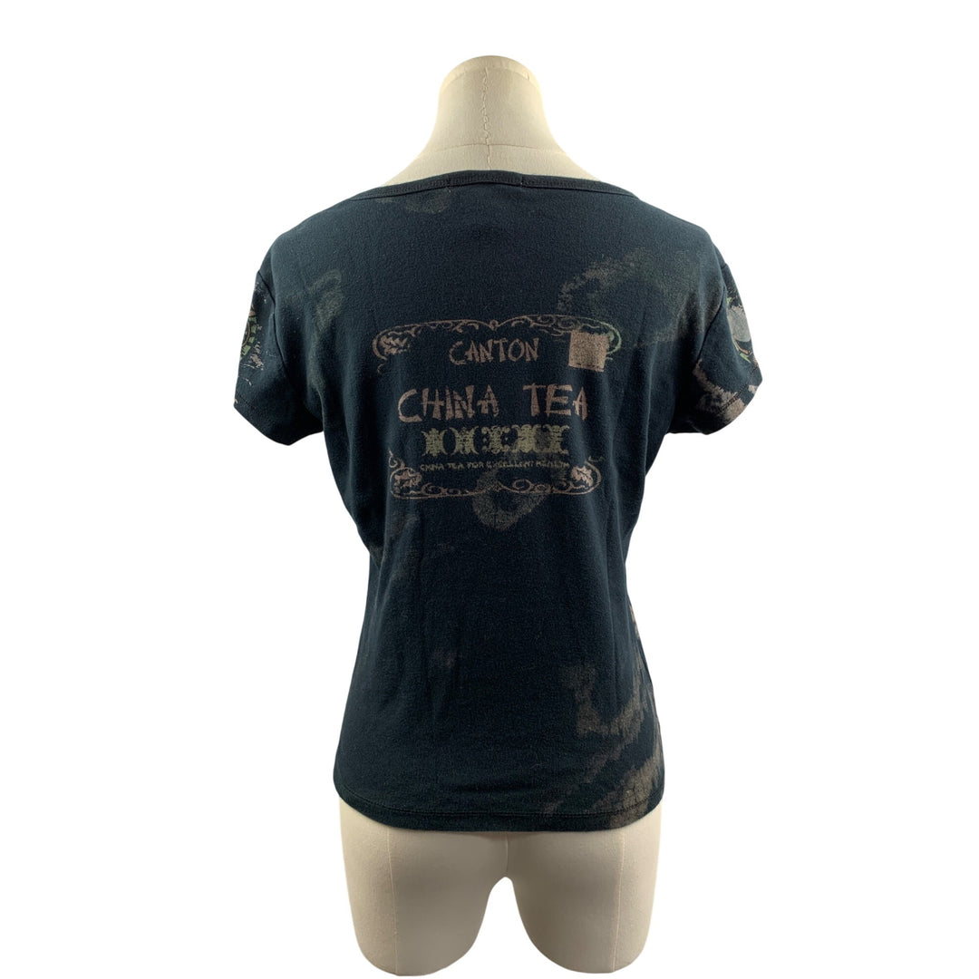 Susan Lawrence Canton China Tea Graphic T-Shirt M 100% Cotton Vintage Style