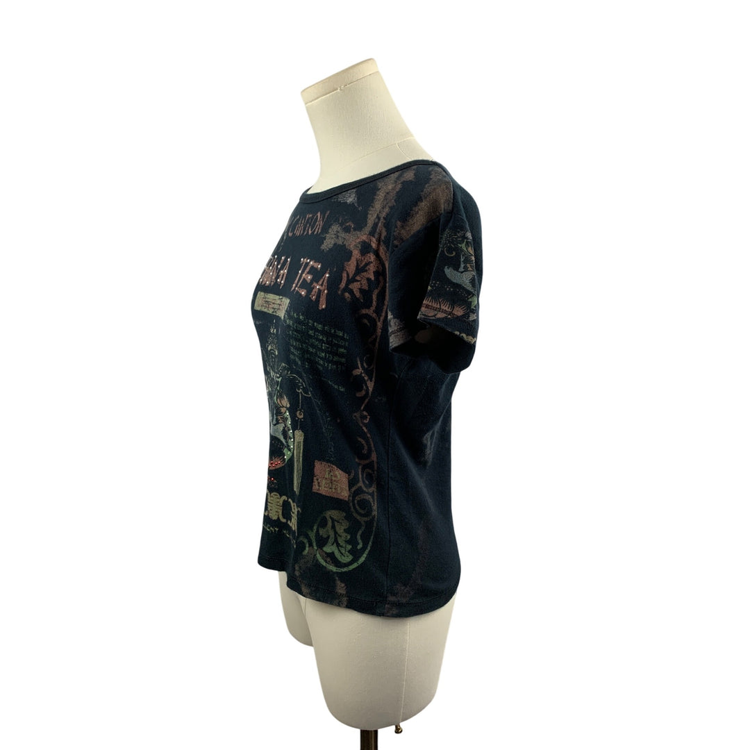 Susan Lawrence Canton China Tea Graphic T-Shirt M 100% Cotton Vintage Style