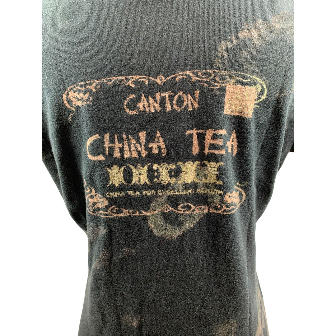 Susan Lawrence Canton China Tea Graphic T-Shirt M 100% Cotton Vintage Style