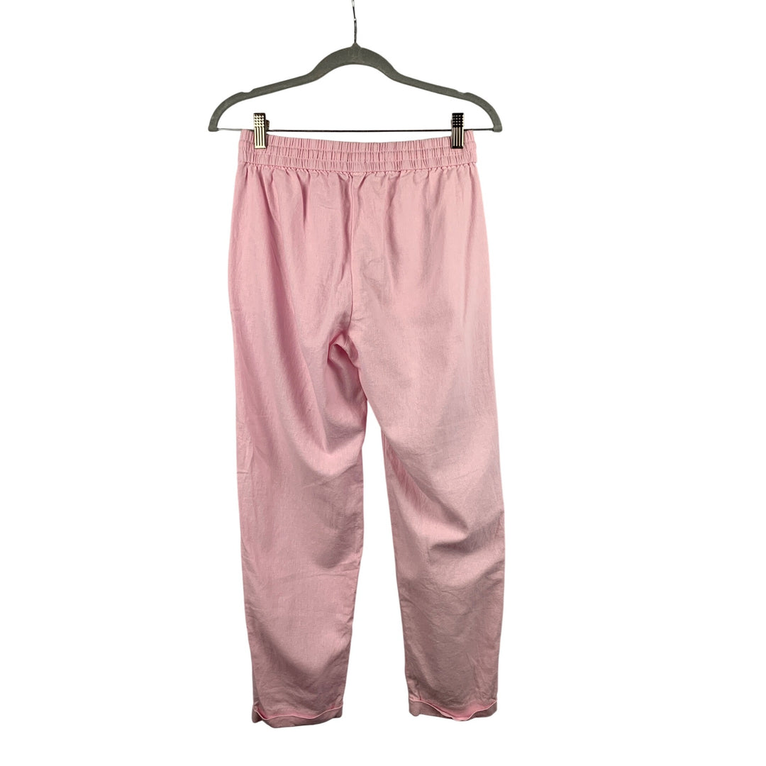 J.Crew Womens Pink Linen Drawstring Pants Size O