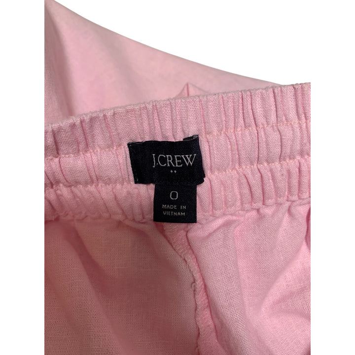 J.Crew Womens Pink Linen Drawstring Pants Size O