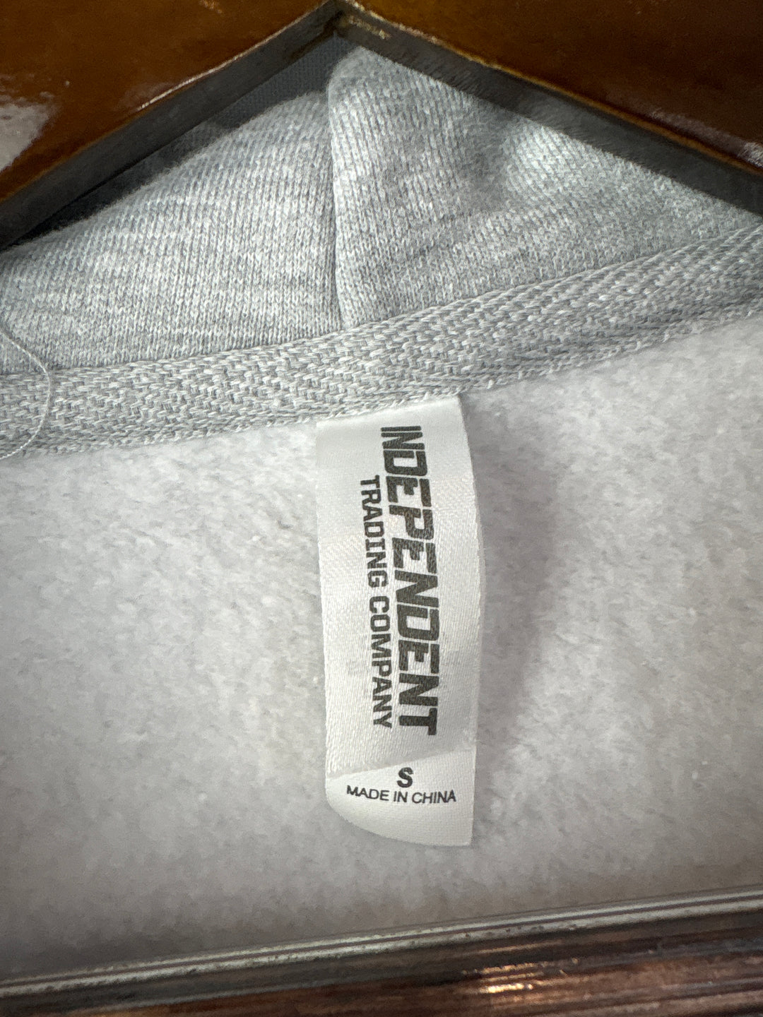 Women’s Independent Small Light Gray Graphic Zip Hoodie