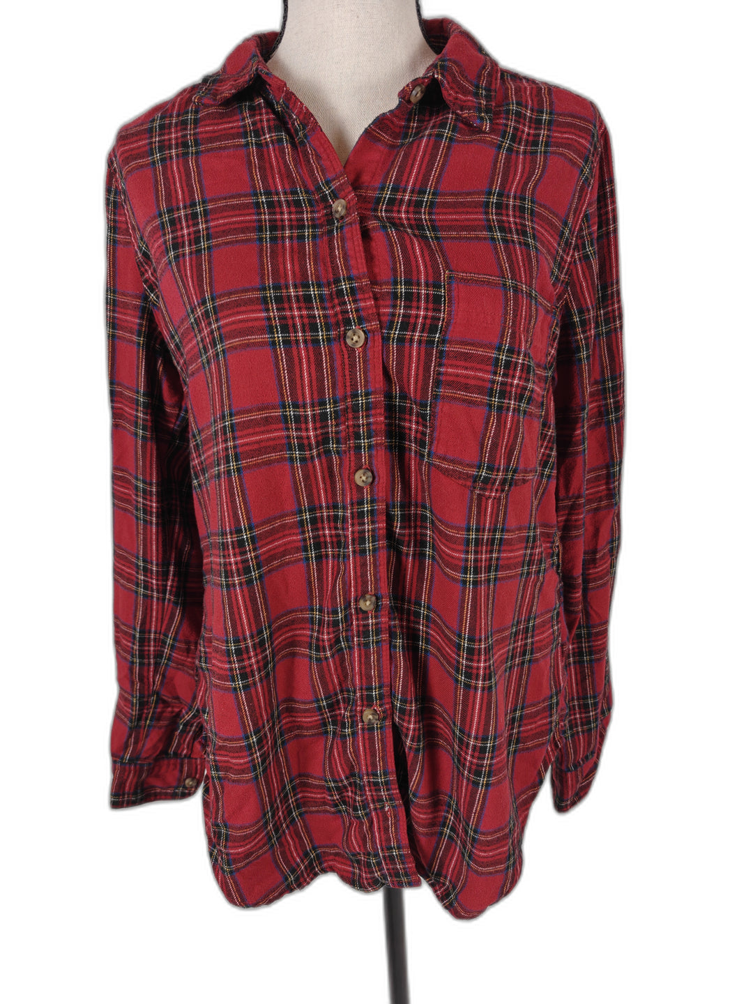 Womens Abercrombie &amp; Fitch Flannel Shirt Red Plaid Size M