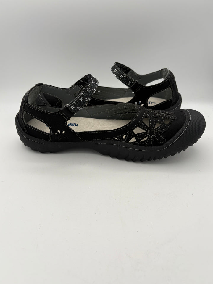Women’s JBU by Jambu Size 8 Black Suede Close Toed Sandals