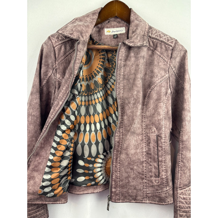 Women’s Montana Co. Large Suede Mauve Biker Jacket