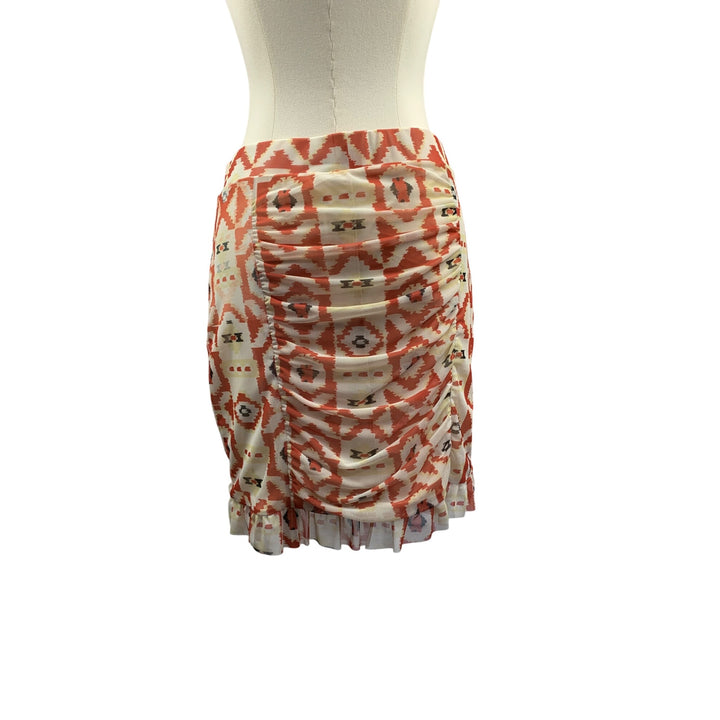Nordstrom Geometric Print Ruched Skirt Medium