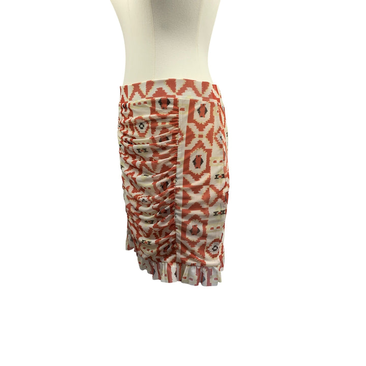 Nordstrom Geometric Print Ruched Skirt Medium