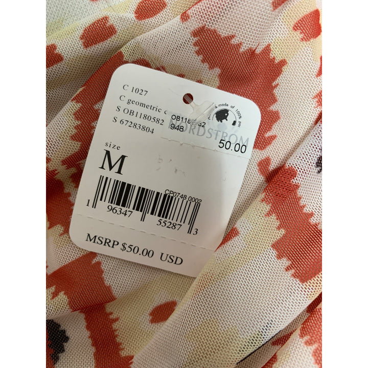Nordstrom Geometric Print Ruched Skirt Medium