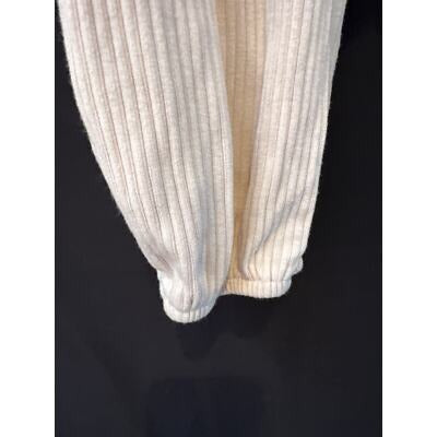 Le Lis Collection Off-Shoulder Ribbed Knit Bodysuit M Beige