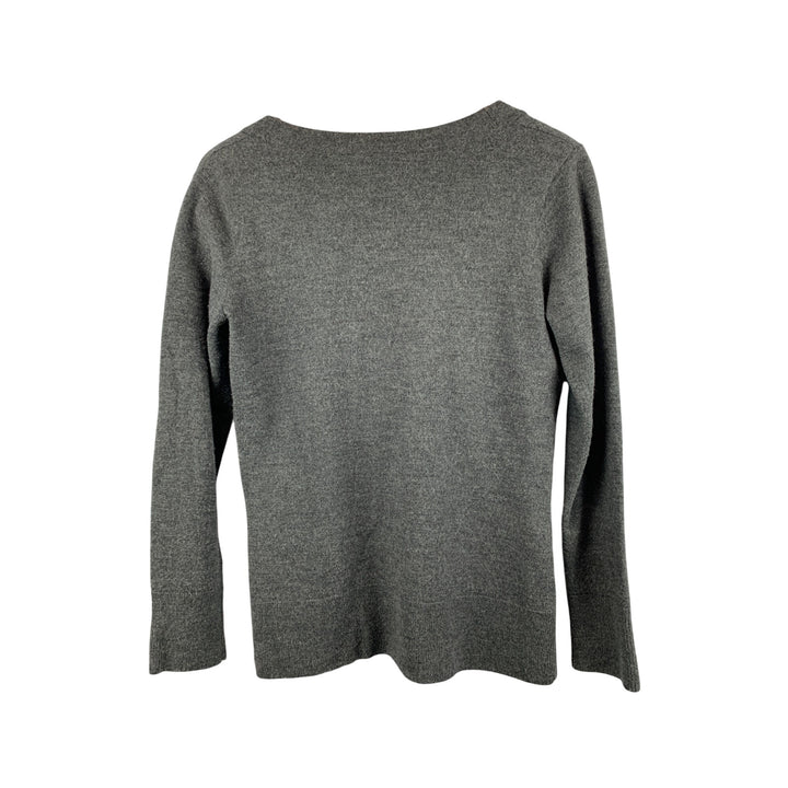 Womens Dialogue Essentials XS Gray Merino Wool Cardigan Sweater