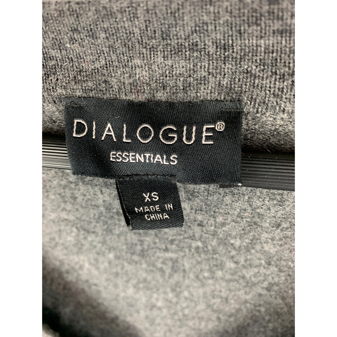 Womens Dialogue Essentials XS Gray Merino Wool Cardigan Sweater