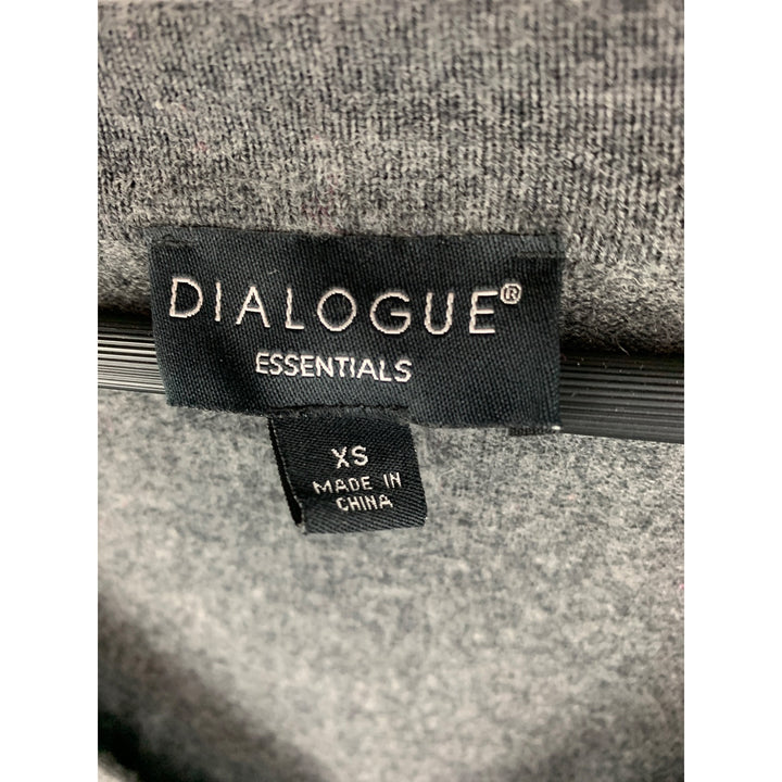 Womens Dialogue Essentials XS Gray Merino Wool Cardigan Sweater