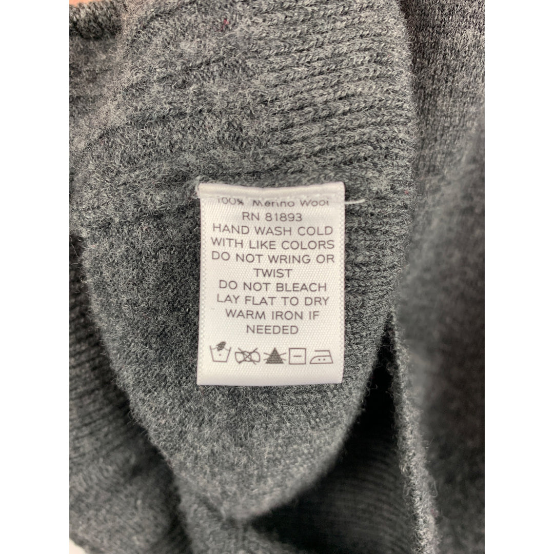 Womens Dialogue Essentials XS Gray Merino Wool Cardigan Sweater