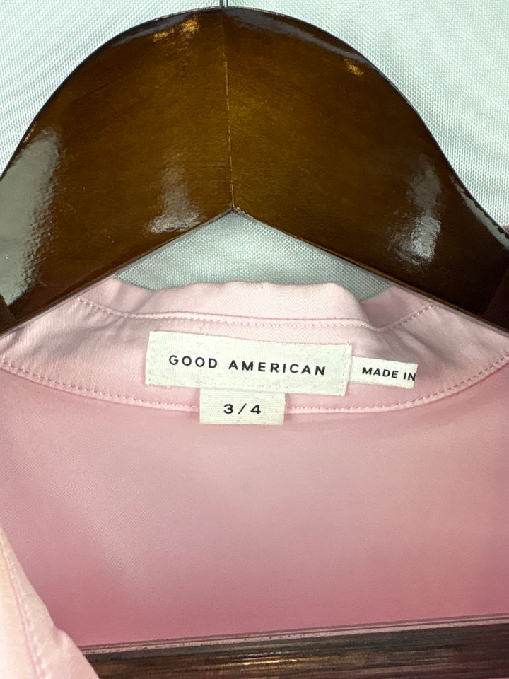 Women’s Good American Size 3/4 Bejeweled Light Pink Button Up