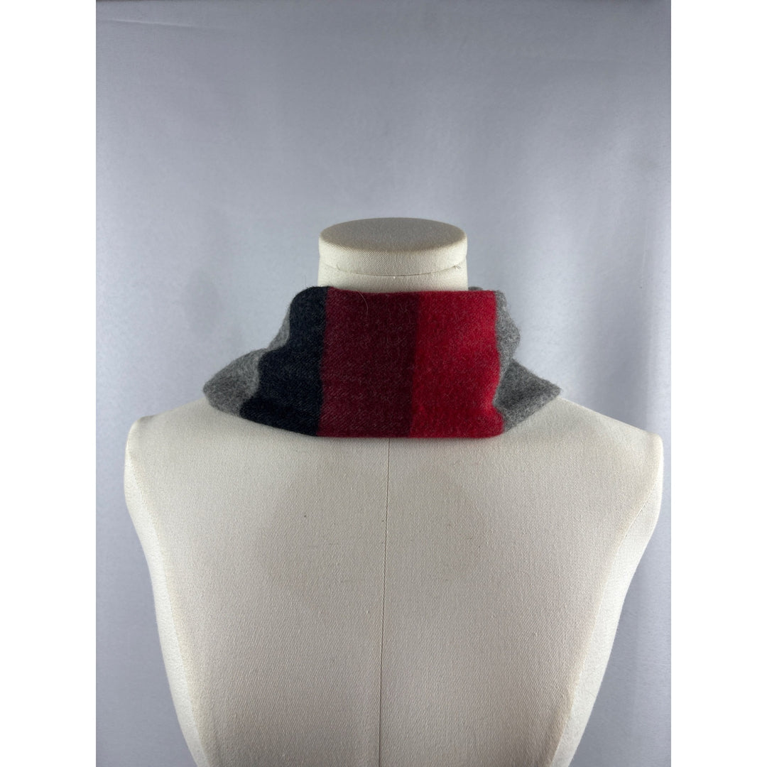 Women’s Carl Michaels Grey, Blue, Red, & Purple Wool Tasseled Scarf