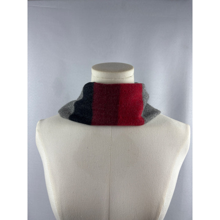 Women’s Carl Michaels Grey, Blue, Red, & Purple Wool Tasseled Scarf