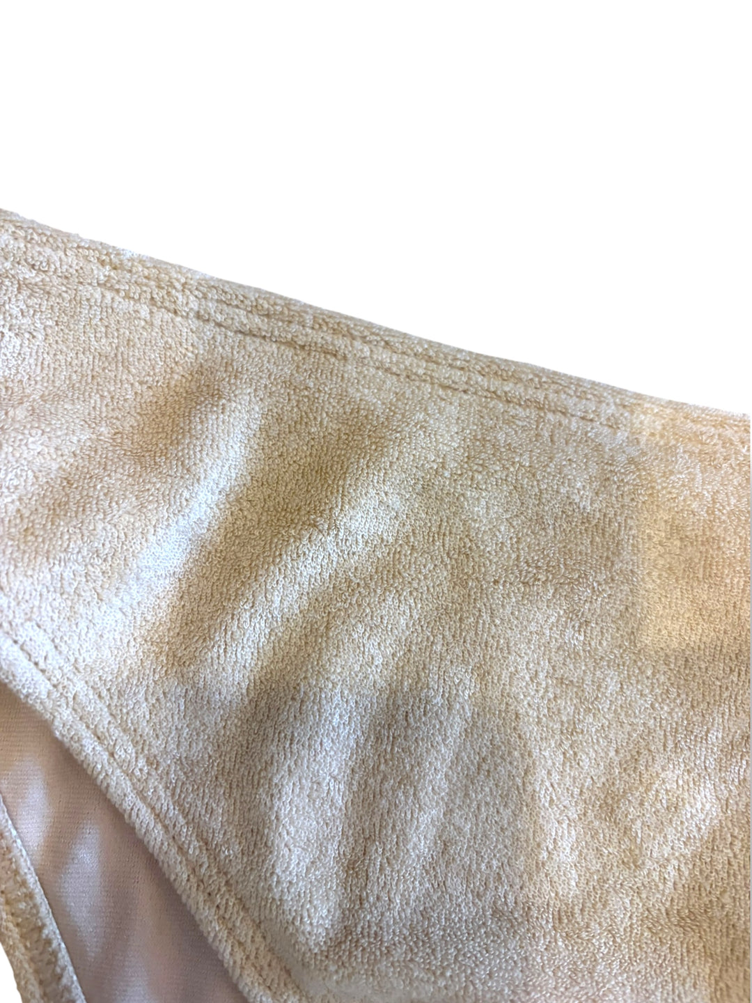 Wolf &amp; Whistle Beige Fuzzy Textured Bikini Bottom Size 10 NWT Coastal Beach