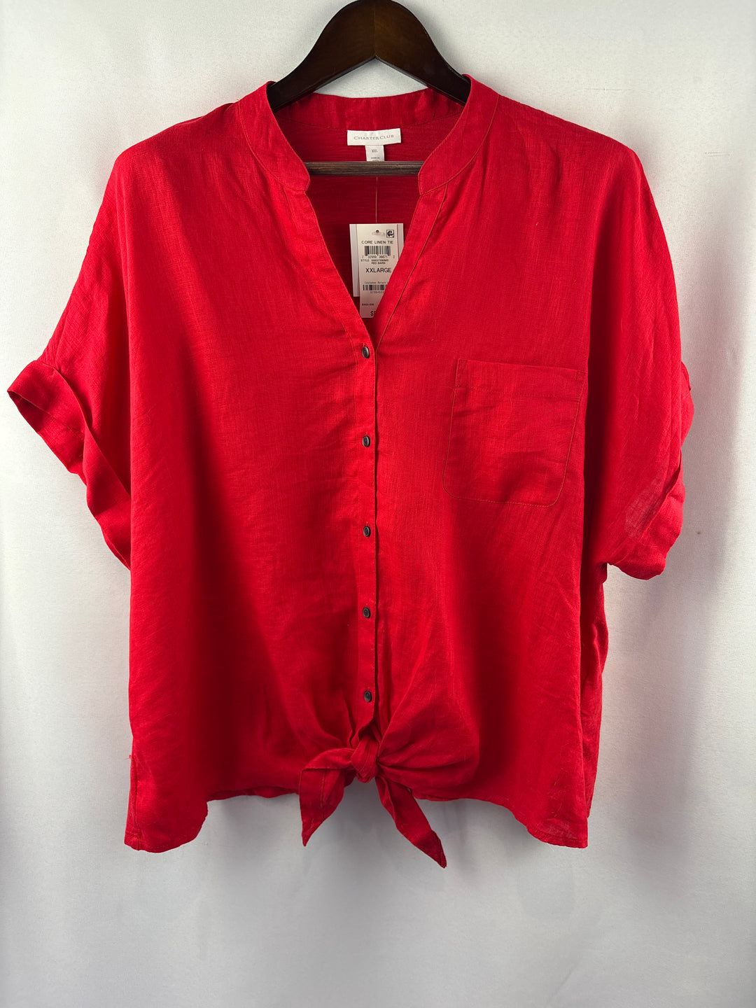 Women’s Charter Club XXL Bright Red Button Up Blouse