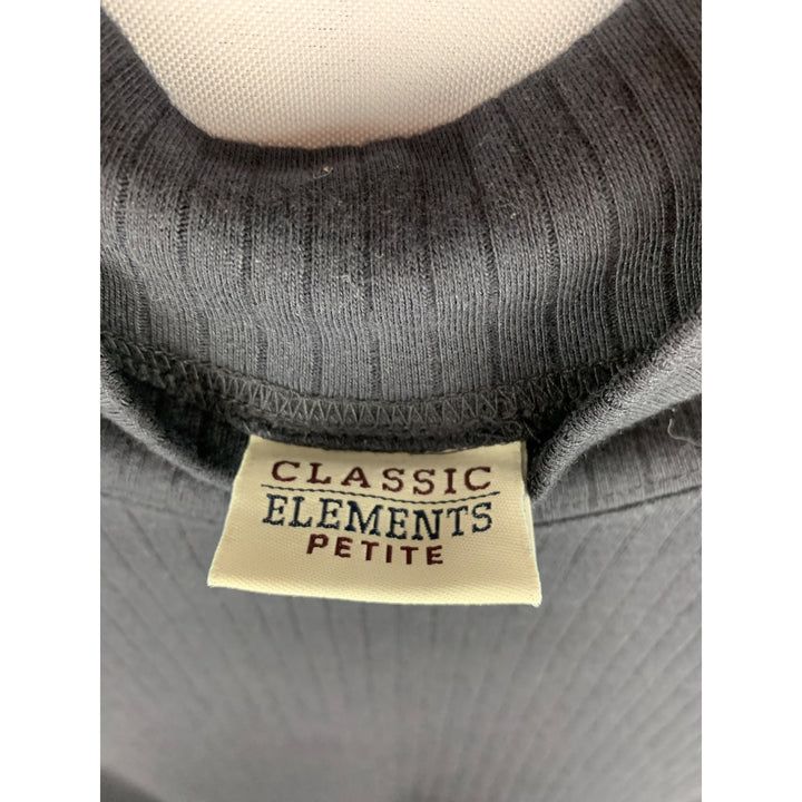 Classic Elements Petite Ribbed Long Sleeve Top - Gray - Size M