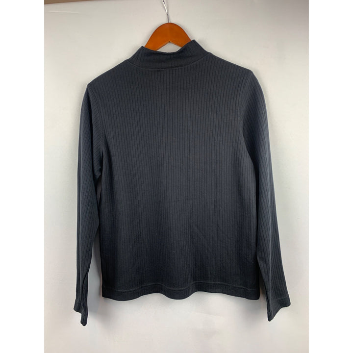 Classic Elements Petite Ribbed Long Sleeve Top - Gray - Size M