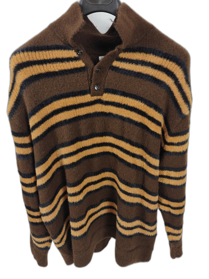 Men’s Zara Striped Polo Sweater Brown XL
