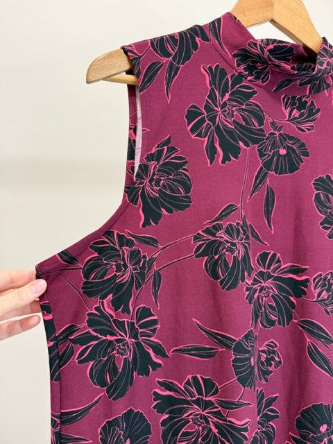 Apt. 9 Floral Mock Neck Sleeveless Dress SzXL