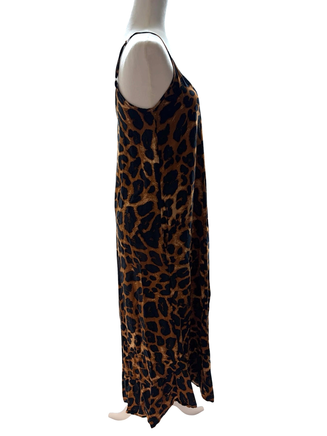 Buenos Ninos Women's Animal Leopard Print Maxi Ruffle Hem Women's dress, Size S